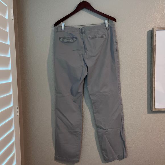 Garnet Hill Organic Cotton Straight Leg Khaki Chino Pant Grey 12 - Picture 7 of 10